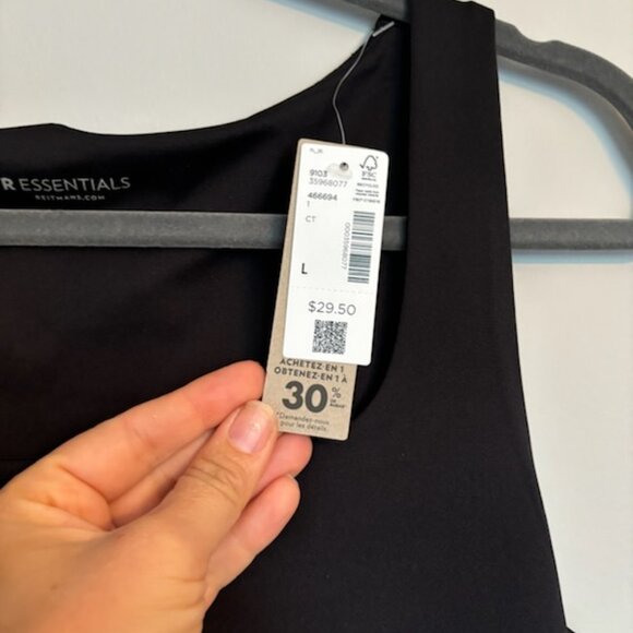 *Brand New* Reitman Essential Square Neck Sleeveless Tank Black Large with tags! - Picture 5 of 6